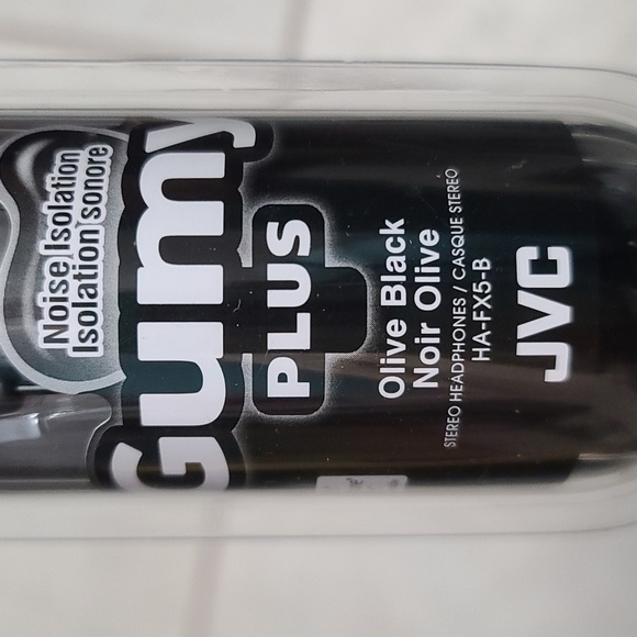 Earbuds NWT in bx Gumy Plus by JVC Kenwood, 1 pr Olive Black, HA-FX5-B - Picture 6 of 6